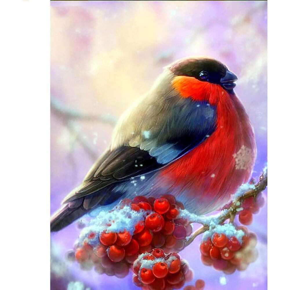 5D DIY Diamond Painting Red Bullfinch Bird SH16